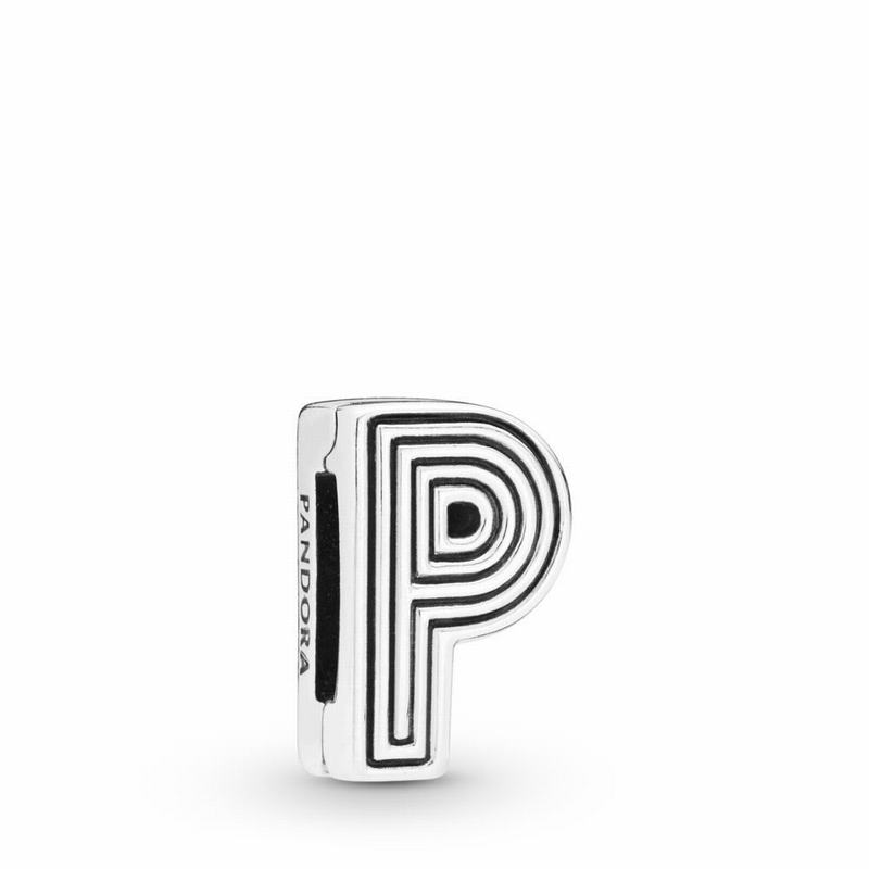 Talismane Pandora Reflexions™ Litera P Clip Argint (cR4q1bBi)